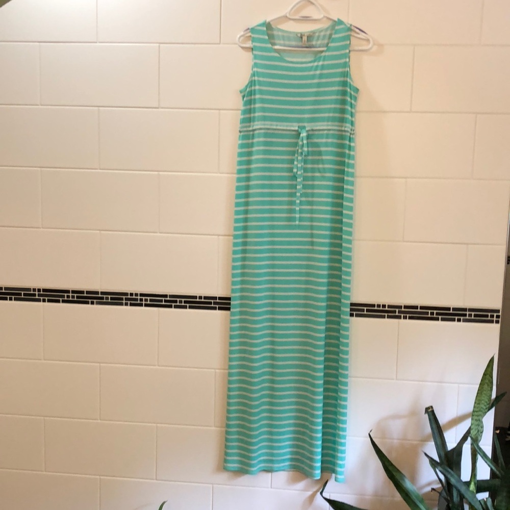 Bass & Co striped maxi dress size small